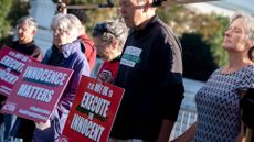 Protesters demonstrated against the death penalty