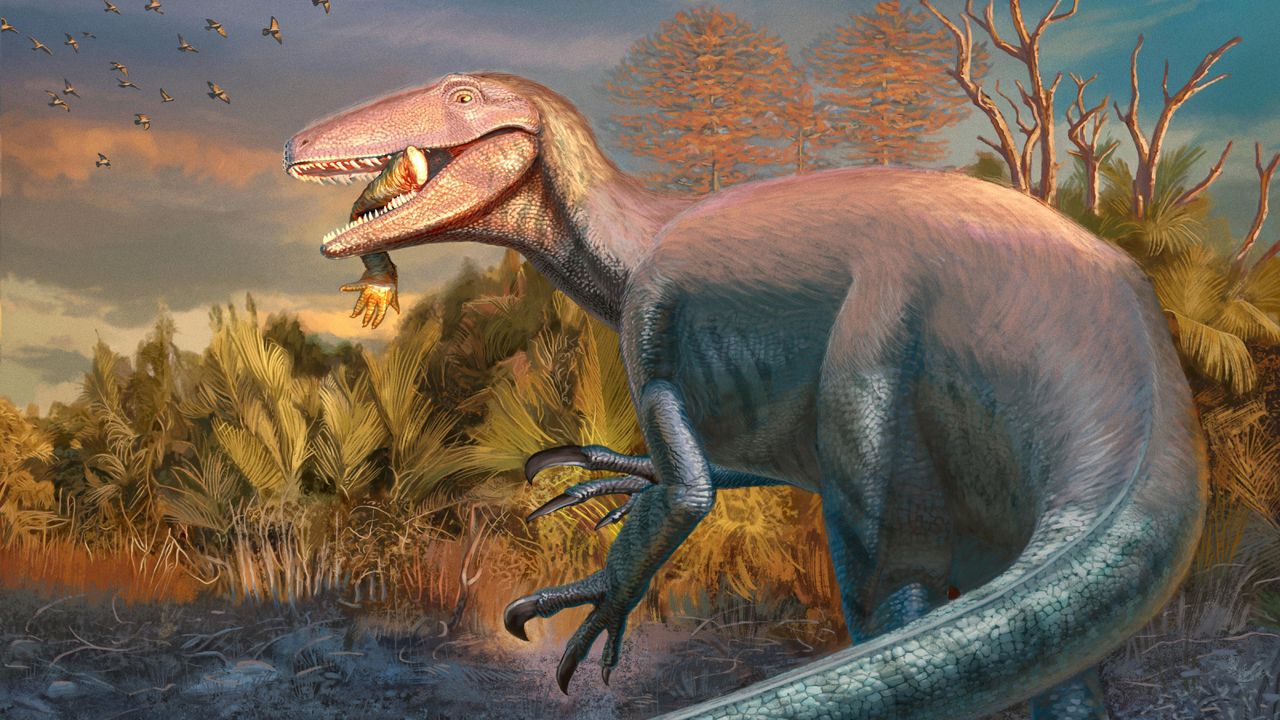 Gigantic dinosaur with 'claws like hedge trimmers' found with croc leg still in its jaws in Argentina