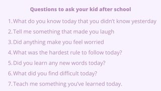 Questions to ask your kids after school infographic
