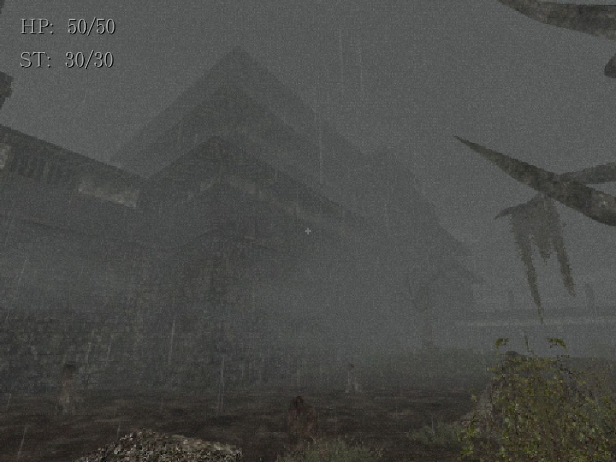 View of Japanese castle rising out of mist in Labyrinth of the Demon King