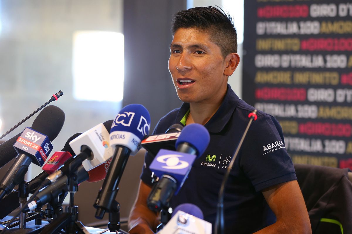 Nairo Quintana (Movistar) at the Giro press conference