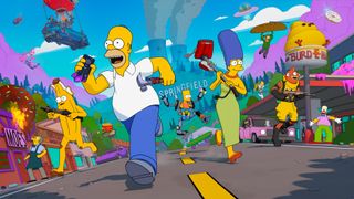 Key art for the Fortnite Simpsons season