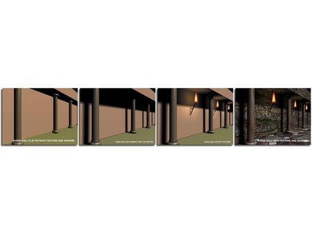 Light, shadow and structure are important for realistic surfaces.