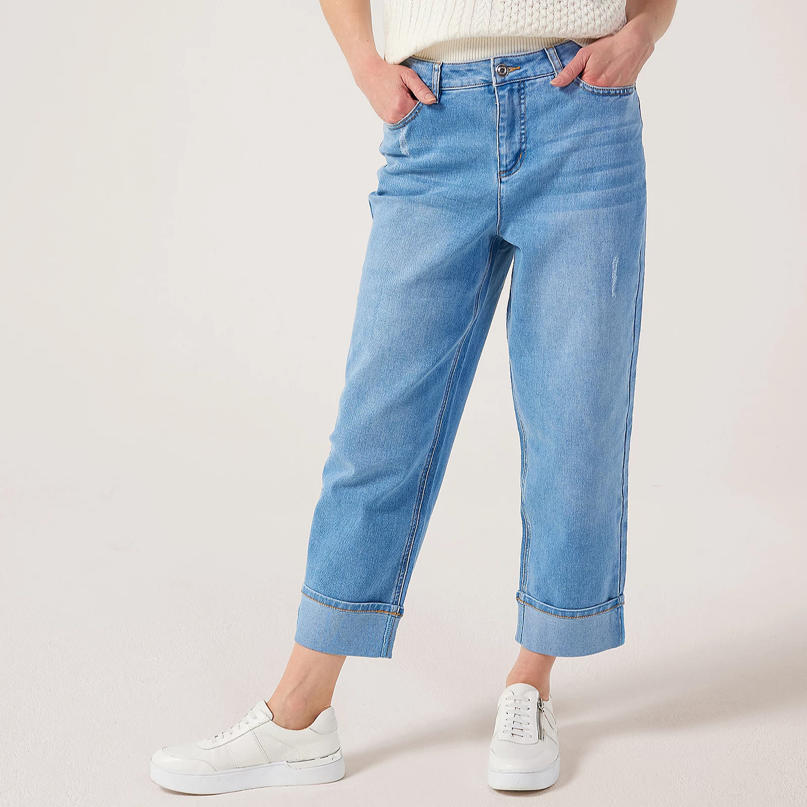 QVC, Ruth Langsford Turn Up Boyfriend Jeans