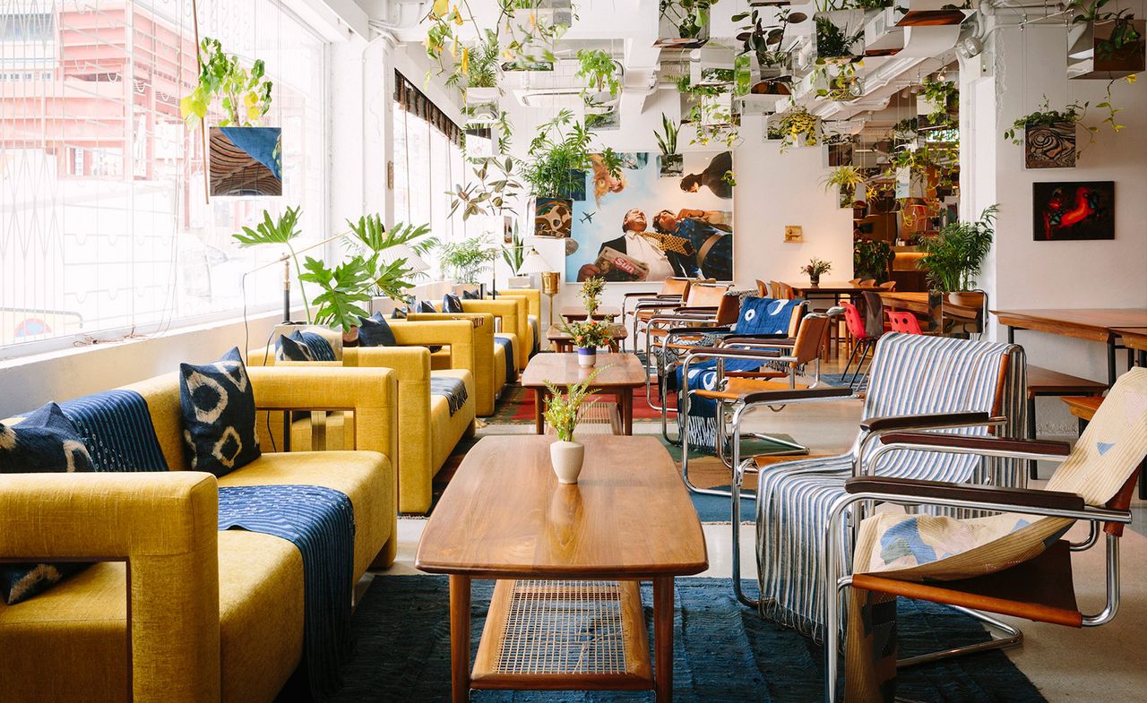 The all-day dining space at the Sou Fujimoto-designed restaurant Potato Head in Sai Ying Pun, Hong Kong