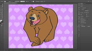Valentines Day bear drawn in Adobe Illustrator.