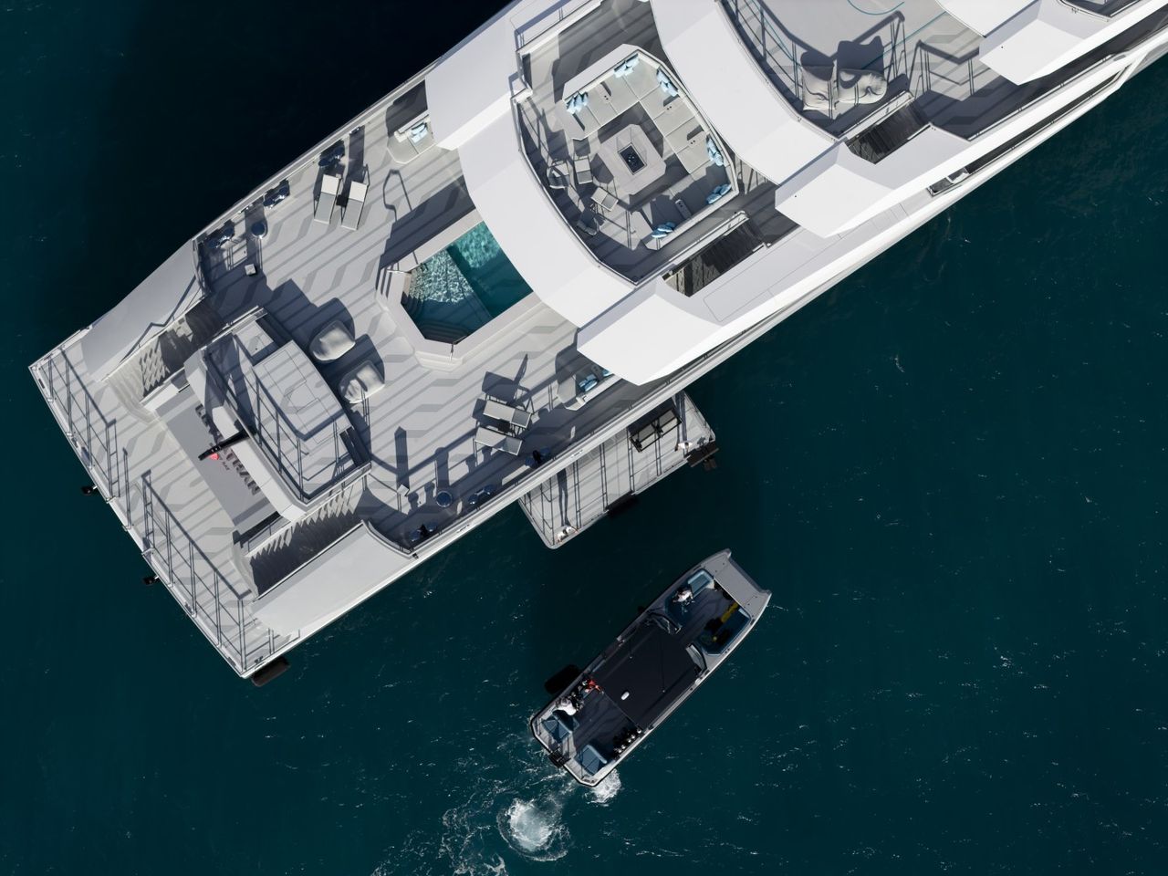 A photograph of Gabe Newell's superyacht, Leviathan.