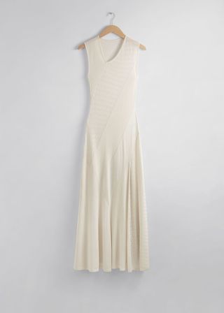 Contrast-Panel Maxi Dress