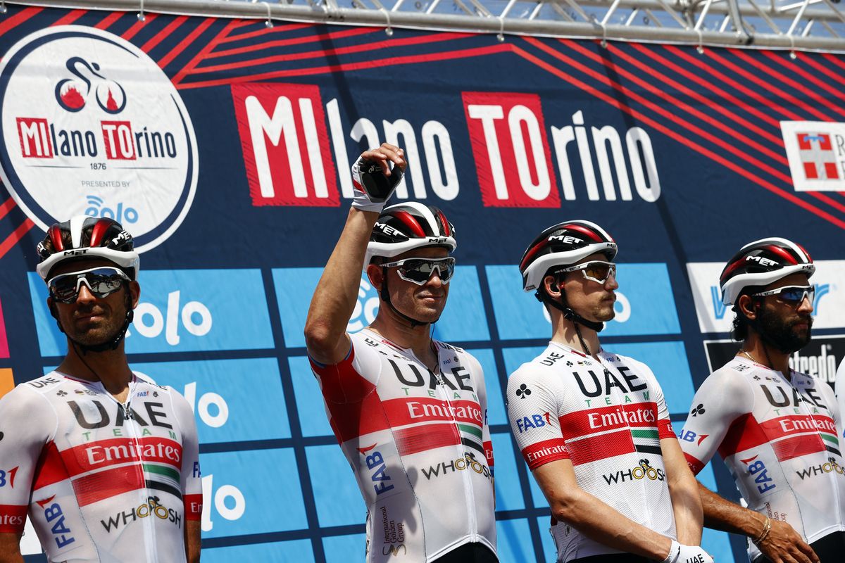 Alexander Kristoff (UAE Team Emirates) at the start of the 2020 Milano-Torino