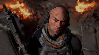Battlefield 6 soldier grimacing