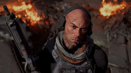 Battlefield 6 soldier grimacing