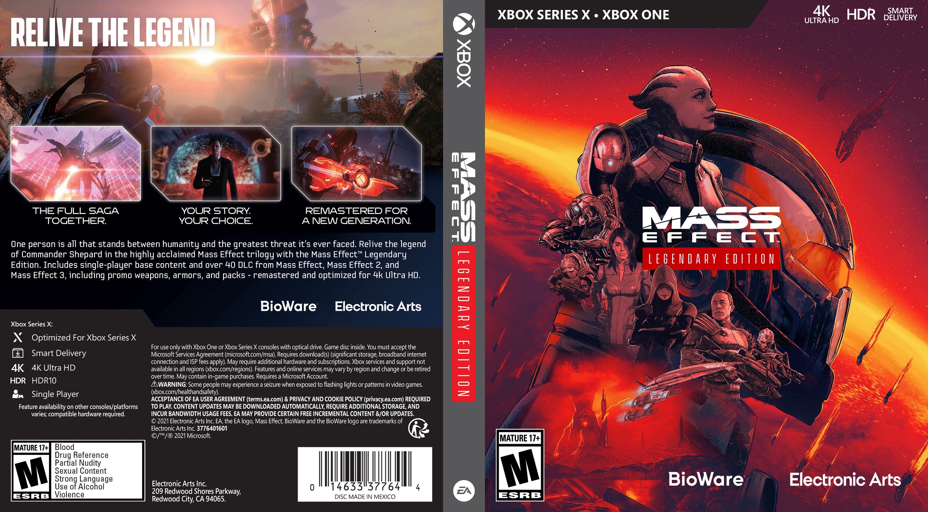 Mass Effect Legendary Edition Xbox One/Xbox Series X Custom Cover Art