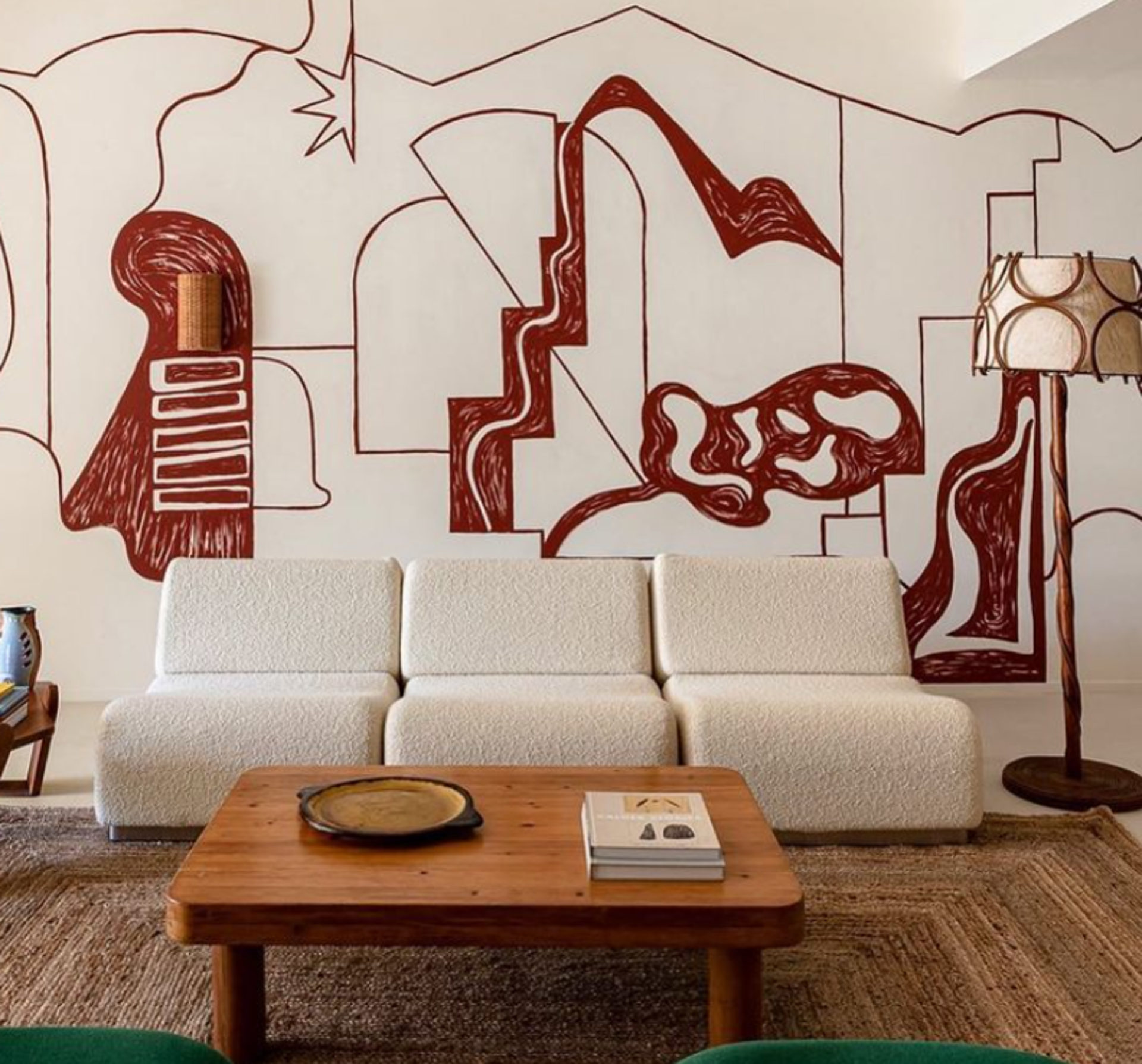 A piece of wall art in the form of a fresco