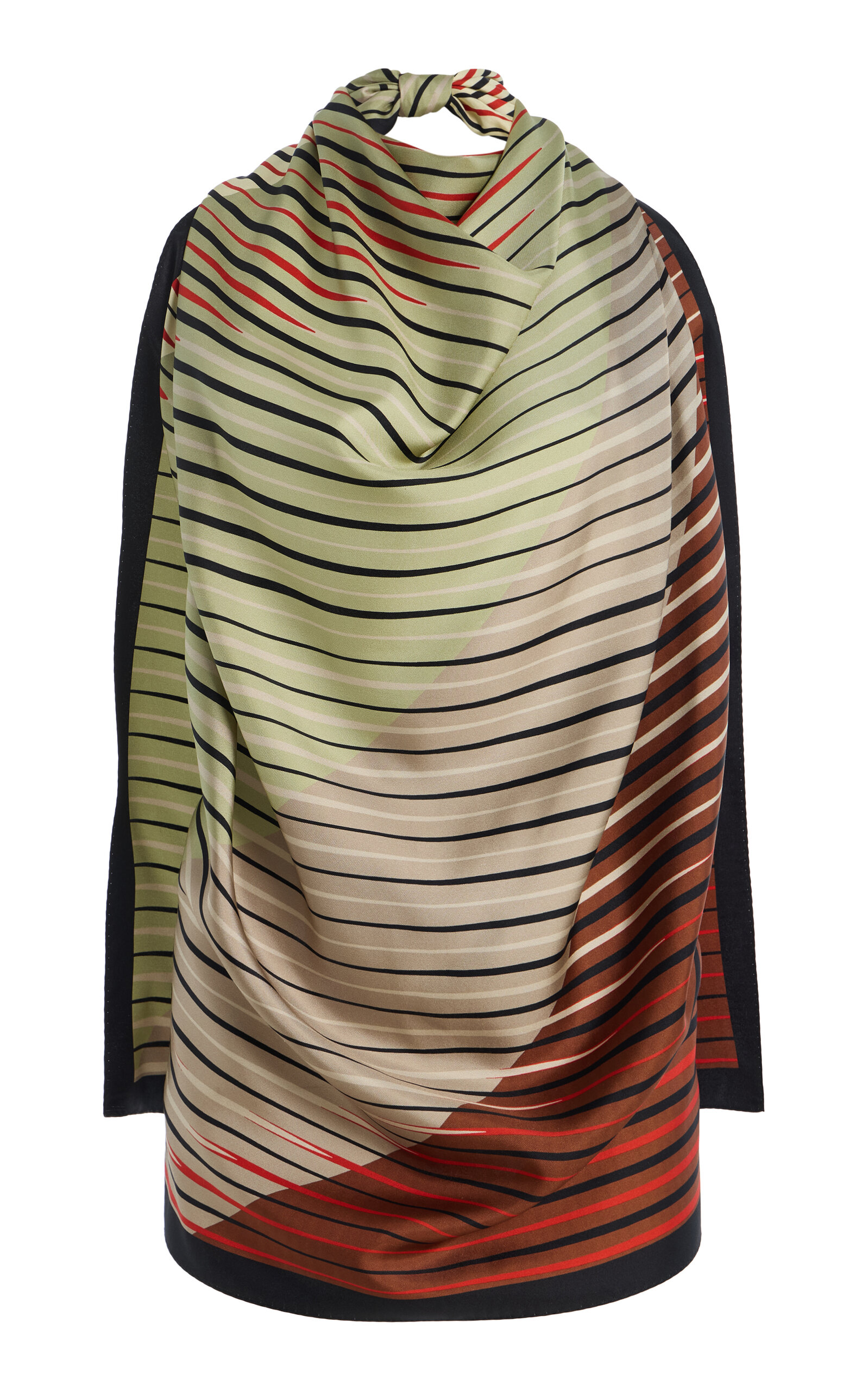 Fluted Silk-Twill Scarf Top