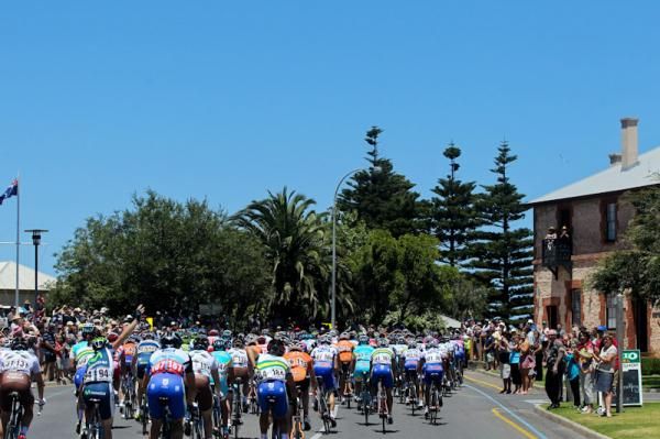 The race passing through a small town on the south coast