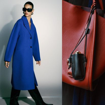 Zara models wearing blue coat