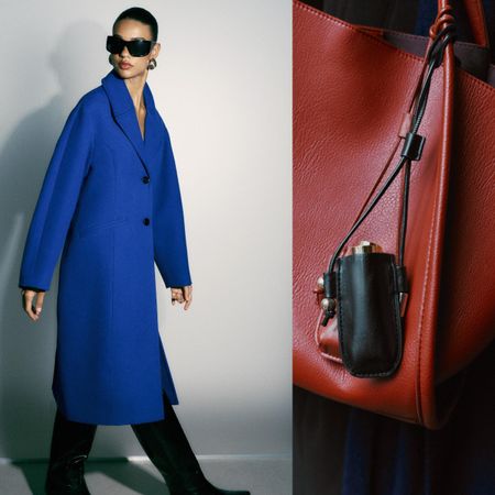 Zara models wearing blue coat