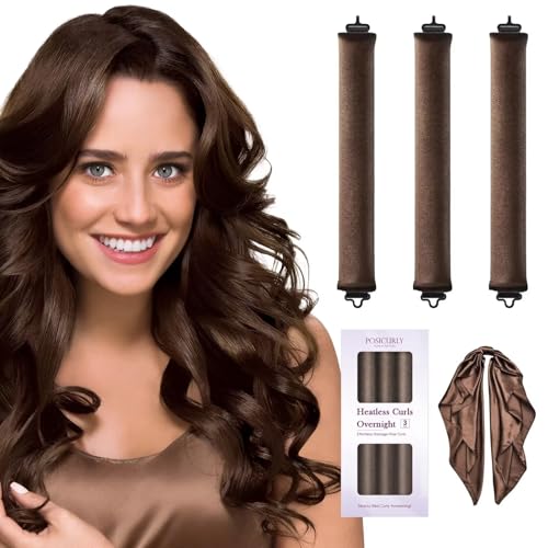 Heatless Hair Curler Overnight Curls-3 Pcs No Heat Curling Blowout Rod to Sleep In,hair Rollers With Satin Scarf
