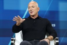 Jeff Bezos of Amazon speaks during the New York Times annual DealBook summit