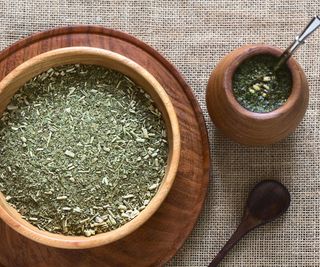 dried mate and mate drink in cup