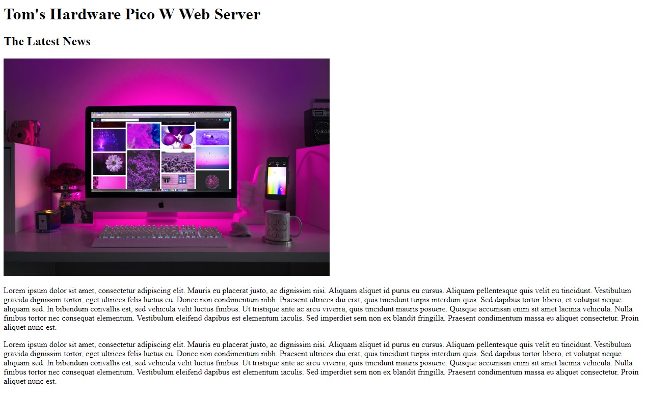 Pico W web server