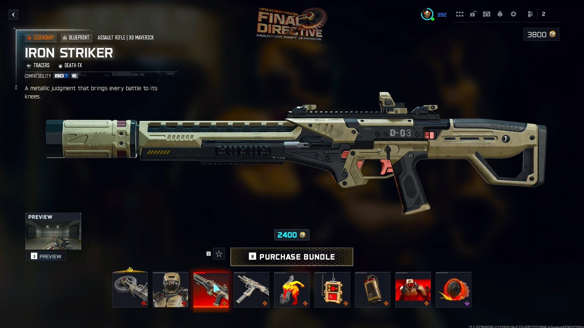 Examples of current Black Ops 7 premium cosmetics