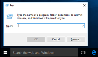 Open the run dialog box