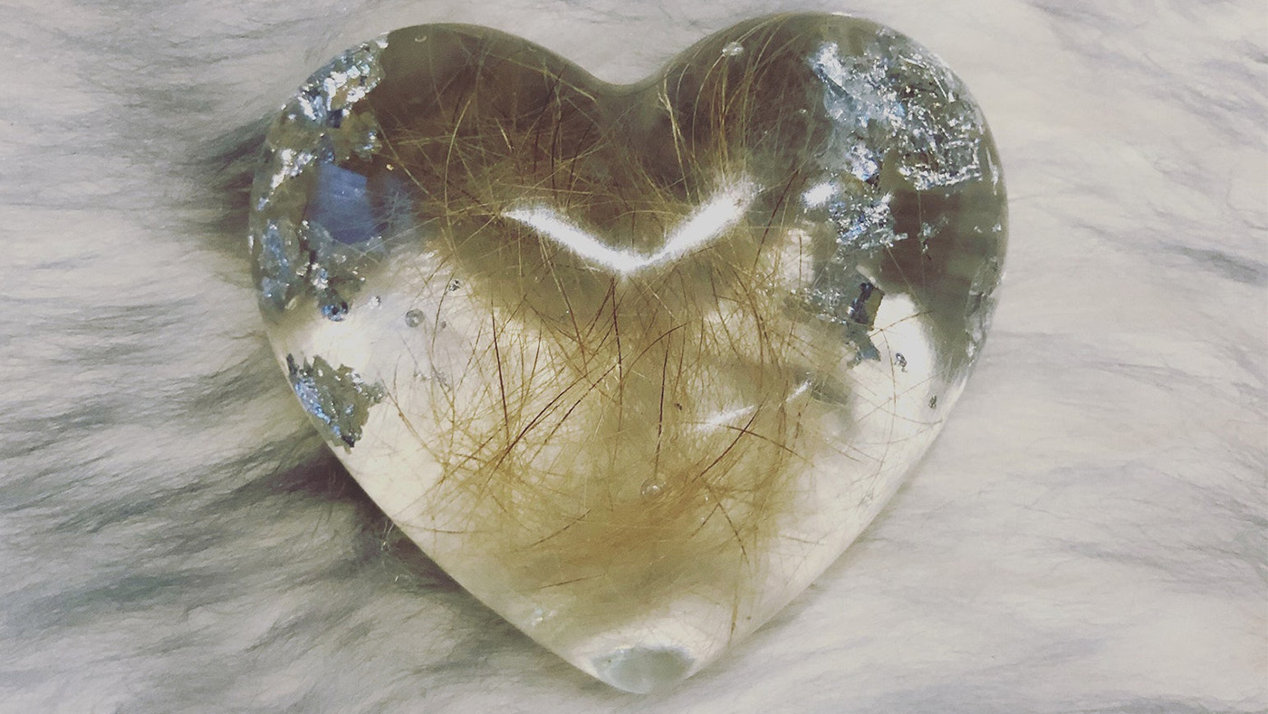 heart horse hair keepsake