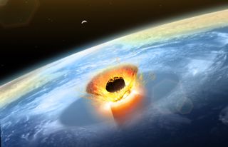 A giant asteroid struck Earth and wiped out the dinosaurs 65 million years ago.