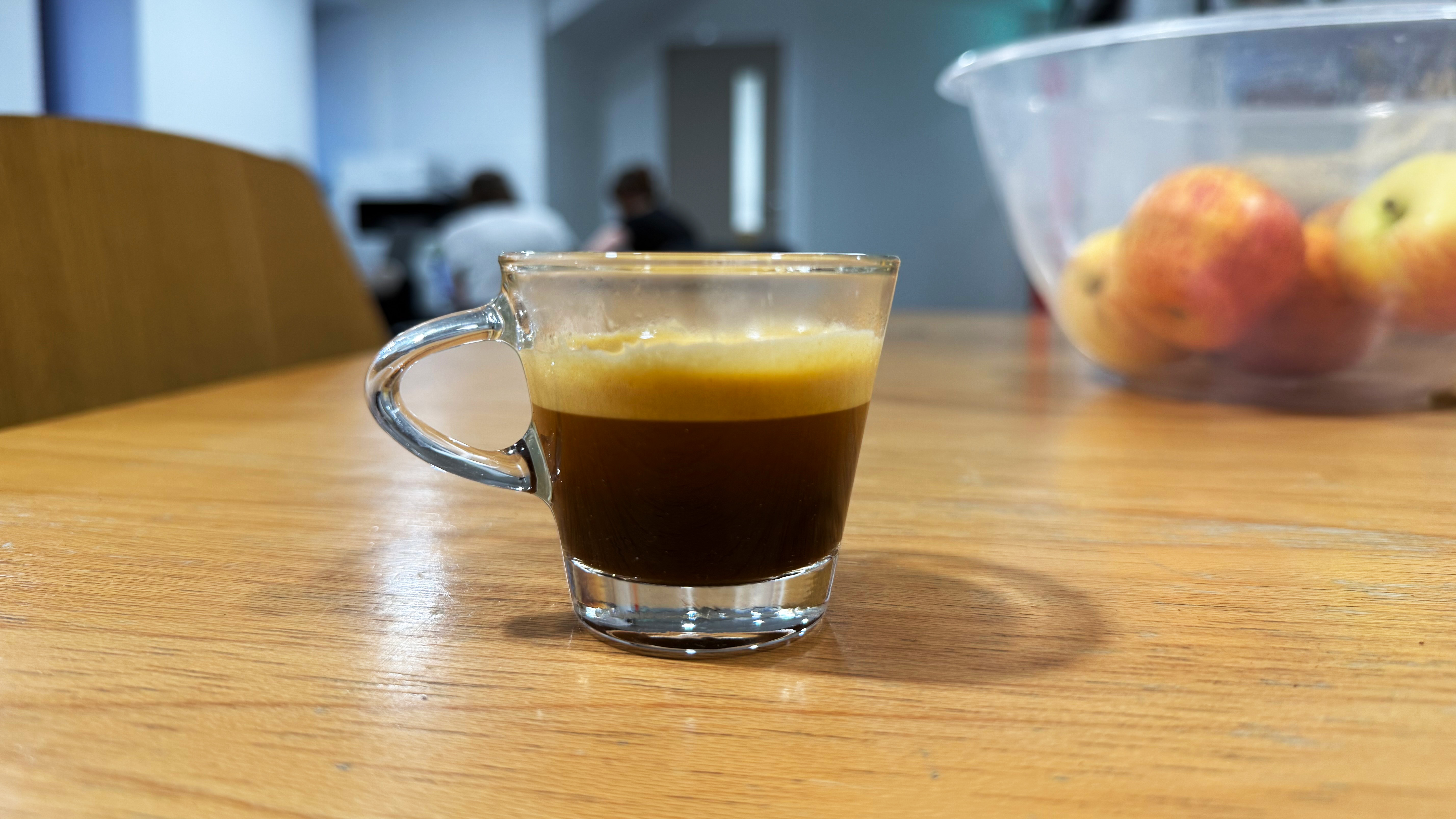 a picture of espresso made on the casabrews 5418pro espresso machine