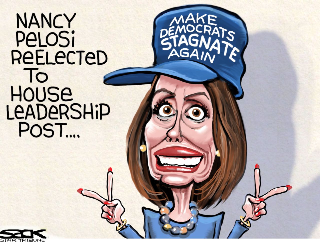 Political cartoon U.S. Nancy Pelosi reelected