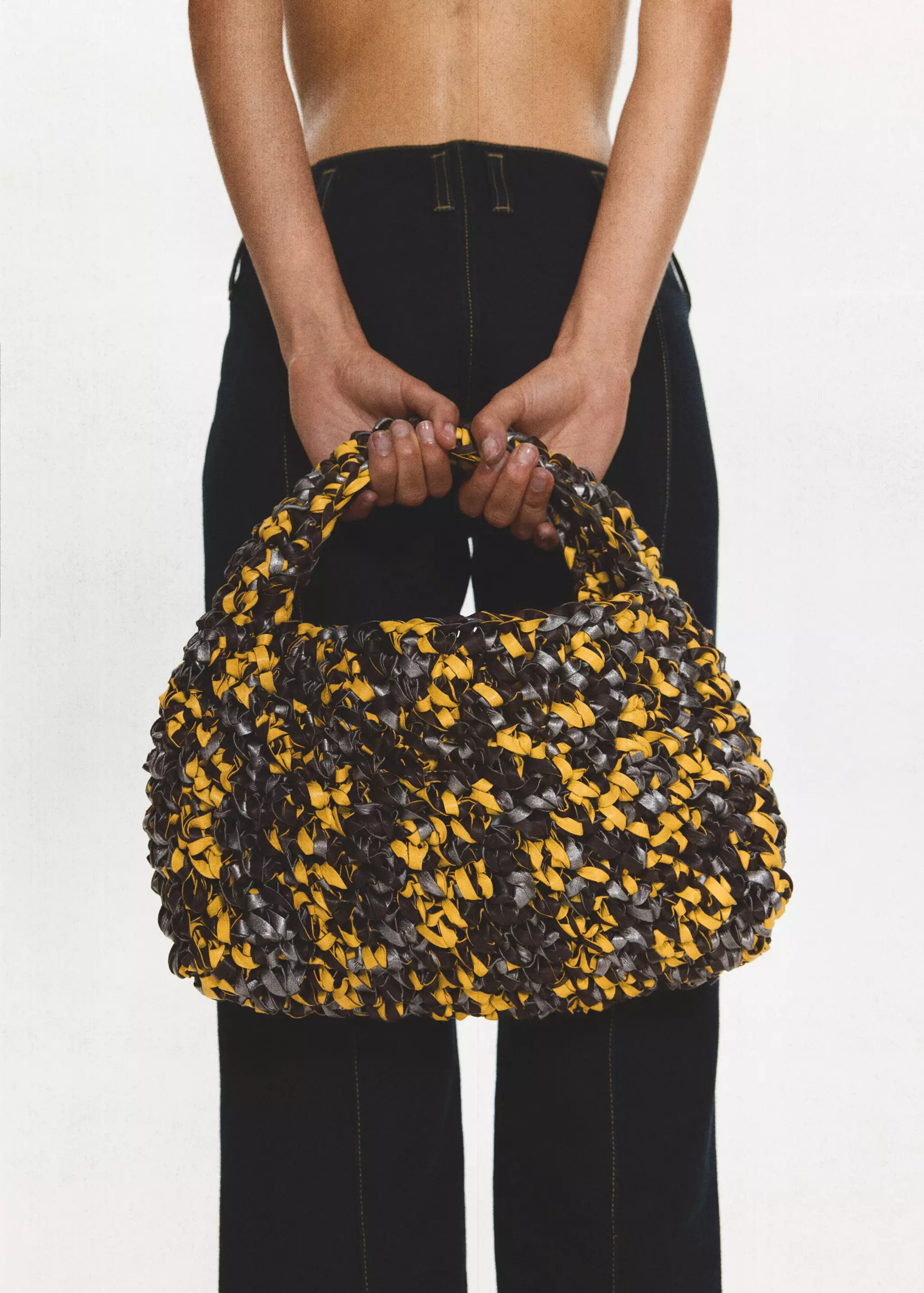 Handmade Woven Leather Handbag - Women | Mango Usa