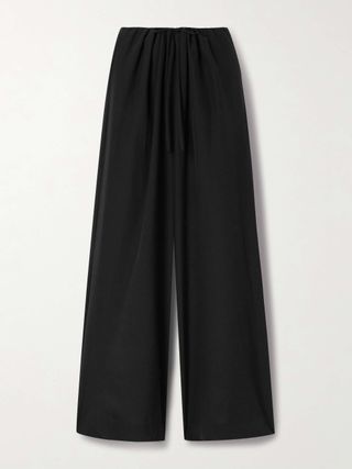 Adriel Silk Crepe De Chine Wide-Leg Pants