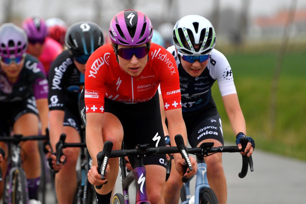 WEVELGEM BELGIUM MARCH 27 Marlen Reusser of Switzerland and Team SD Worx competes during the 11th GentWevelgem In Flanders Fields 2022 Womens Elite a 159km one day race from Ypres to Wevelgem GWEwomen UCIWWT on March 27 2022 in Wevelgem Belgium Photo by Luc ClaessenGetty Images