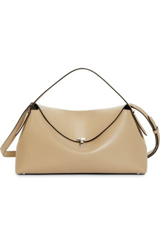 T-Lock Top Handle Leather Shoulder Bag