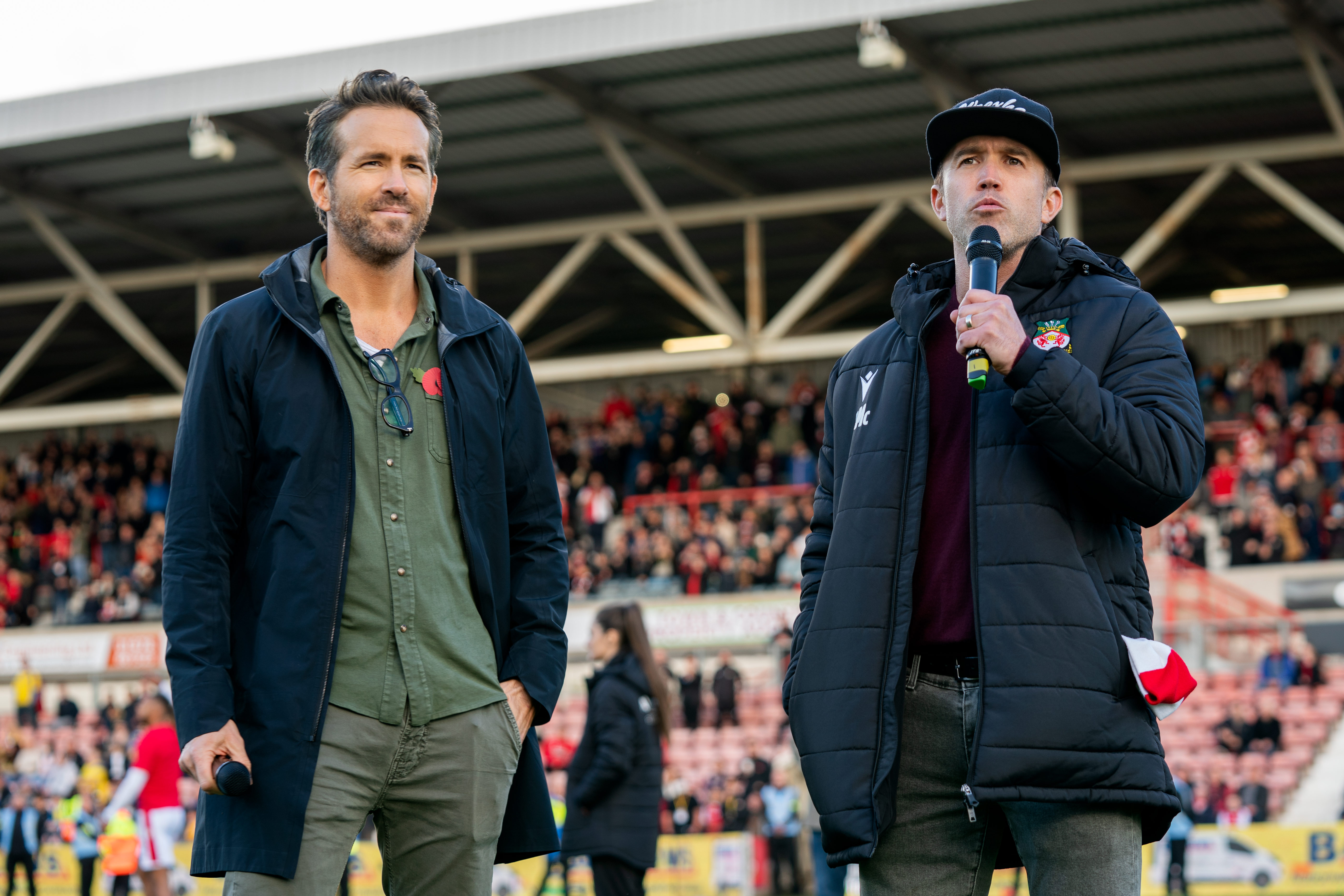 Ryan and Rob at the Wrexham stadium.