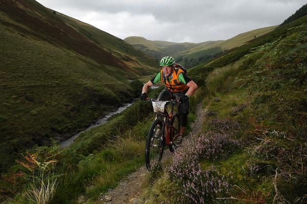 A rider on some singletrack during day 5 at TransWales