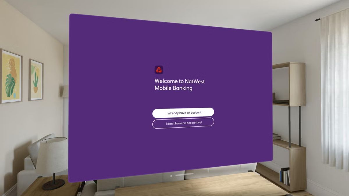 Natwest app on vision Pro