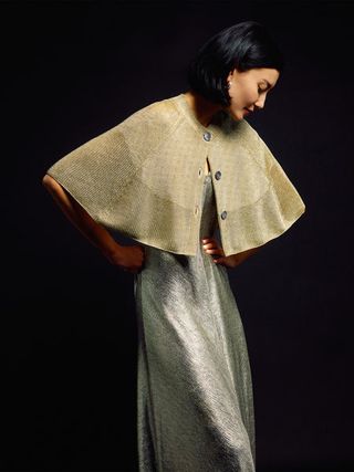 Sparkly Knitted Cape | Gold