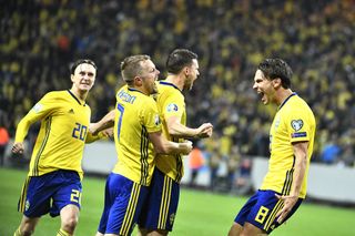 Sweden celebrate Marcus Berg's opener