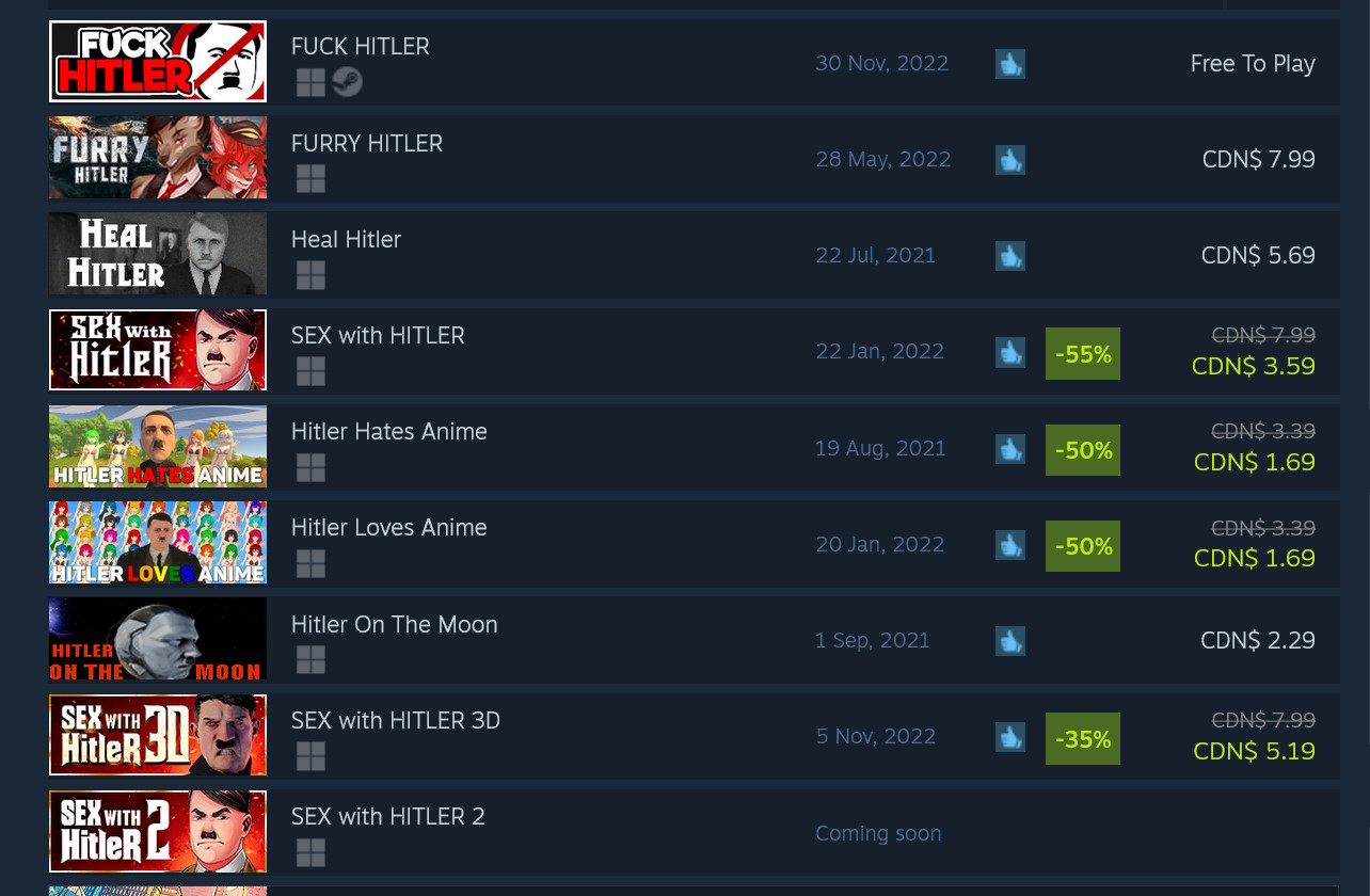 Contenido nazi en Steam