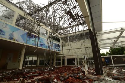 A store in Bali damaged by an earthquake that hit Lombok Island.