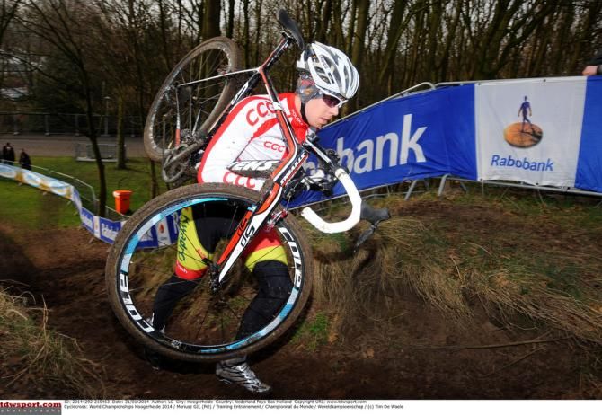Mariusz Gil (Poland) takes advantage of Friday's practice session
