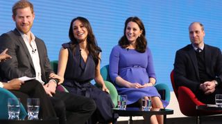Prince Harry, Meghan Markle, Prince William and Kate Middleton attend the first annual Royal Foundation Forum held at Aviva on February 28, 2018 in London, England