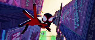 Miles diving in Spider-Man: Across The Spider-Verse