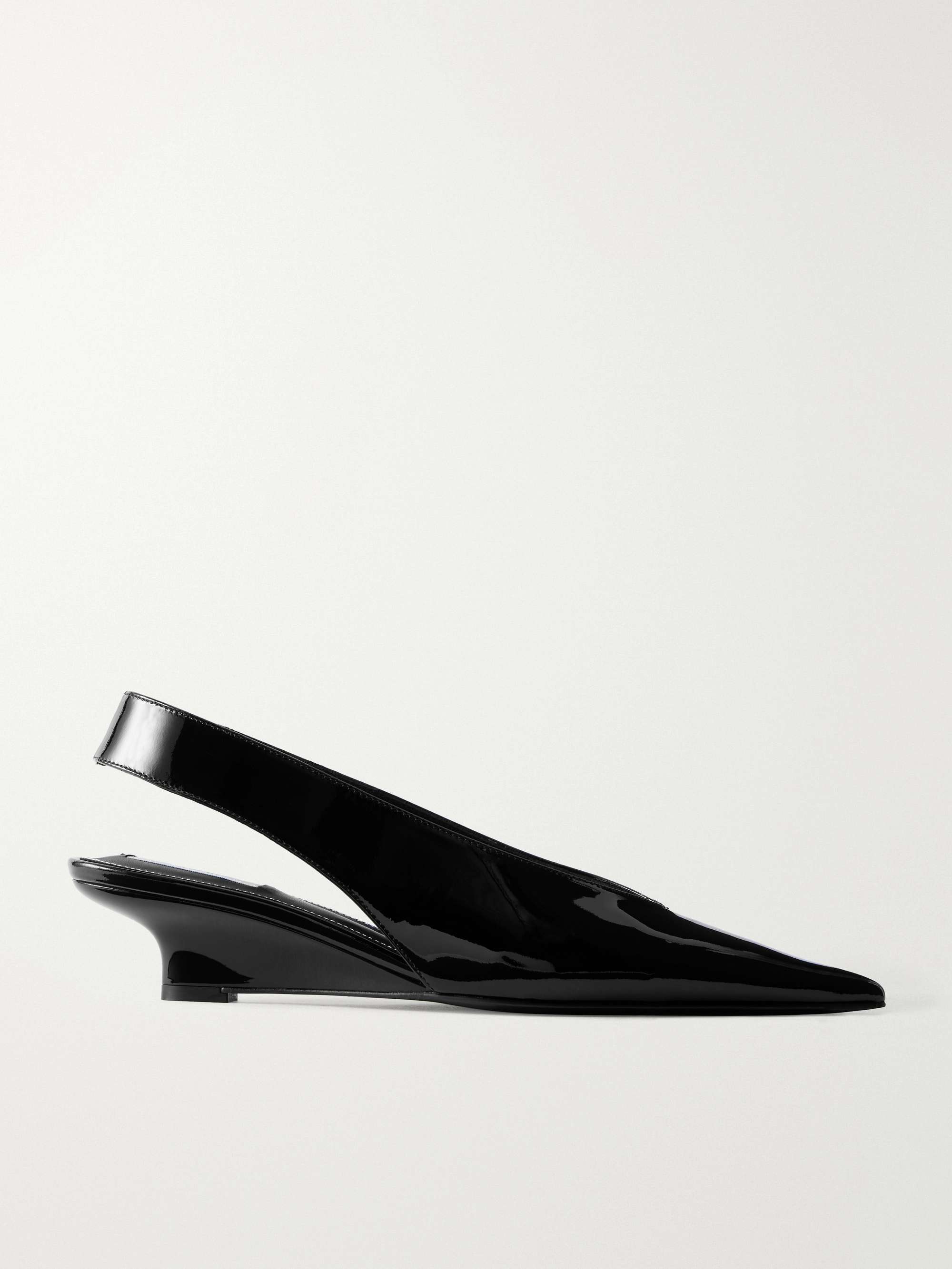 The Wedge Patent-Leather Slingback Pumps