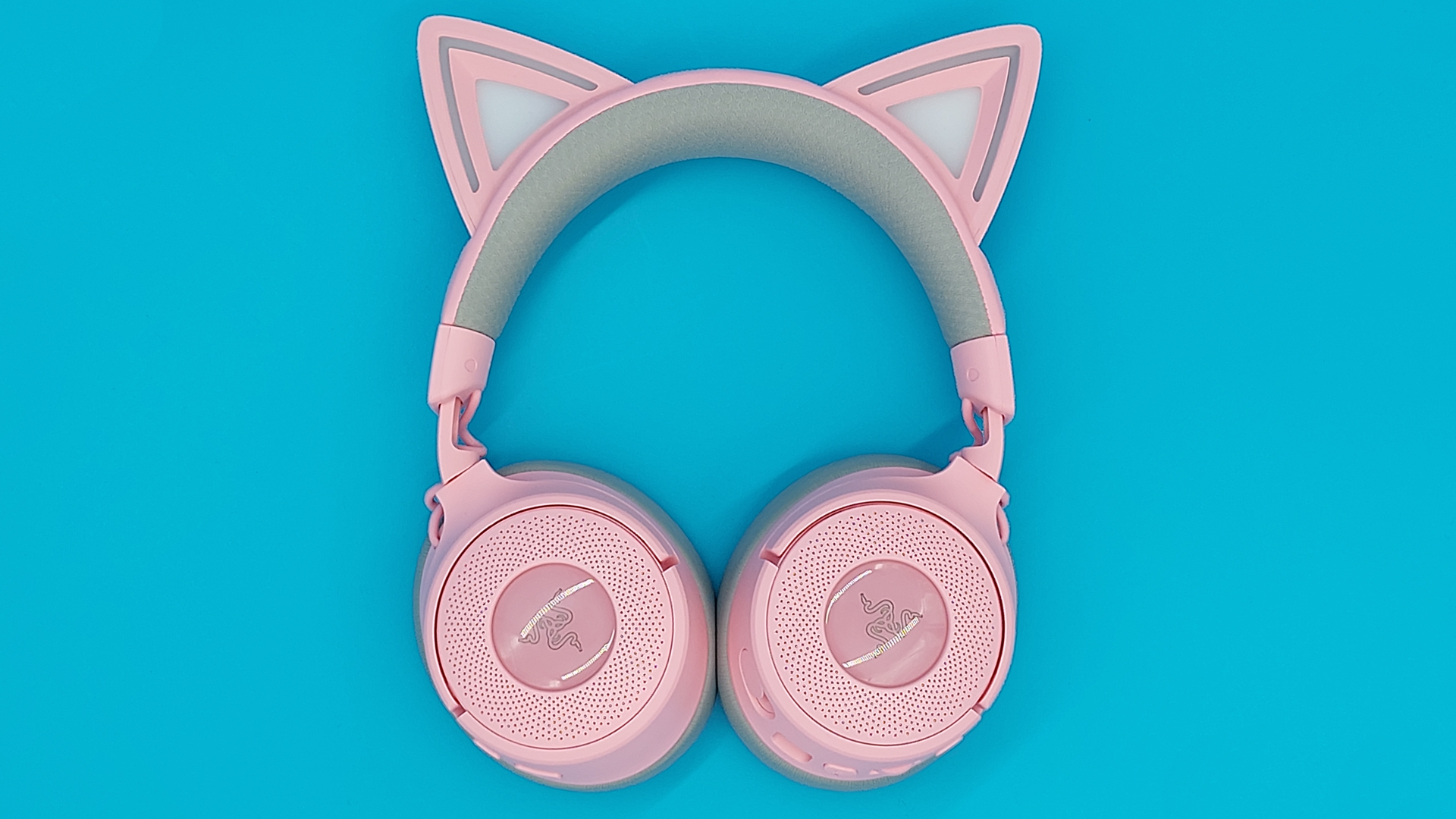 The Kraken Kitty V3 Pro wireless gaming headset in quartz pink.