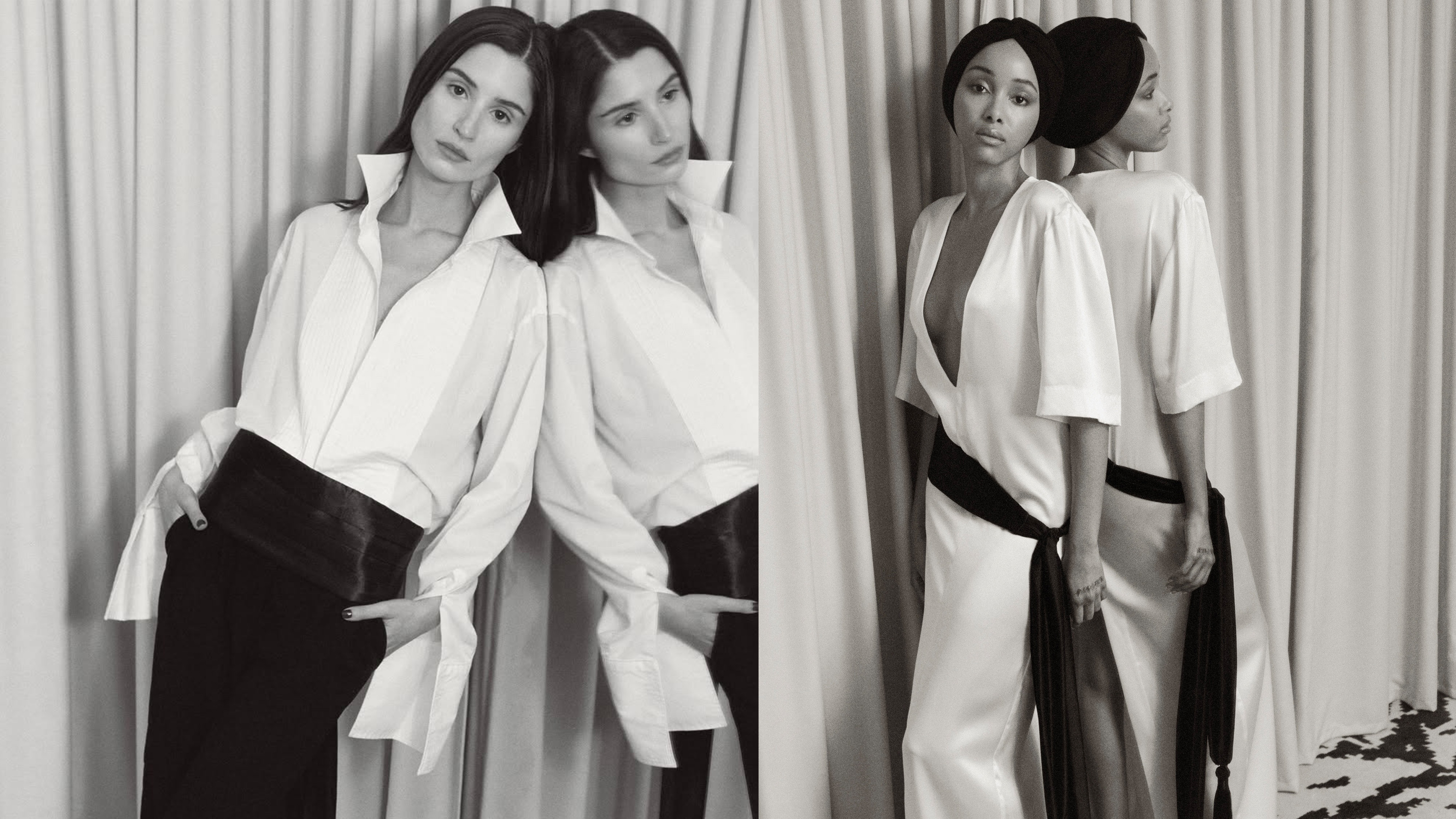 A model wearing the Atelier Jéa cummerbund. 