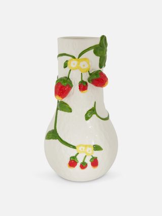 Strawberry Plant Ceramic Vase