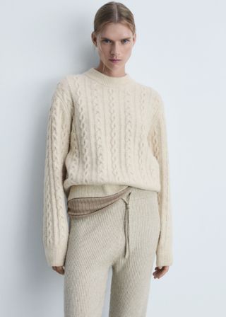 Round-Neck Braided Sweater - Women | Mango Usa